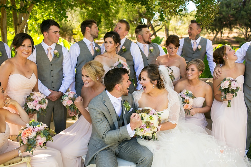 bridal party photos at an Arizona vineyard