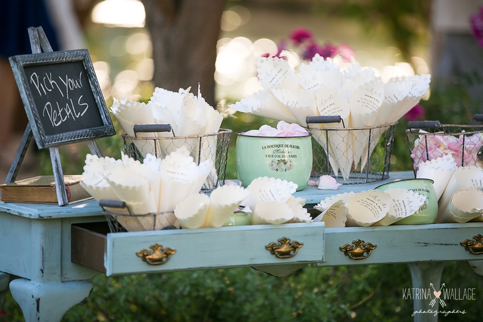 flower petal toss table