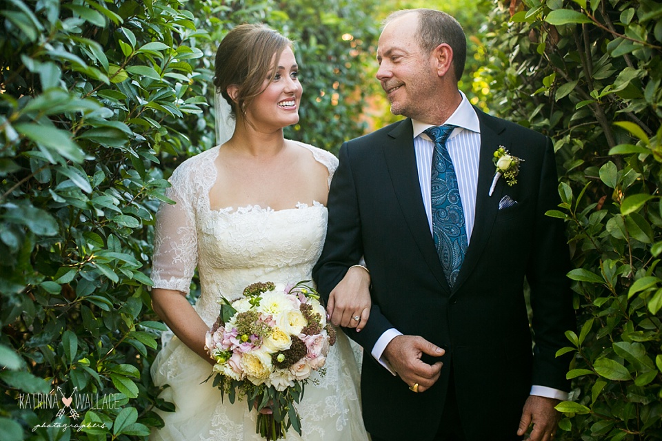 bride and her father before walking down the aisle