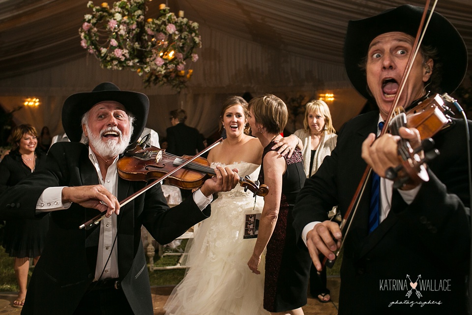 band plays for bride