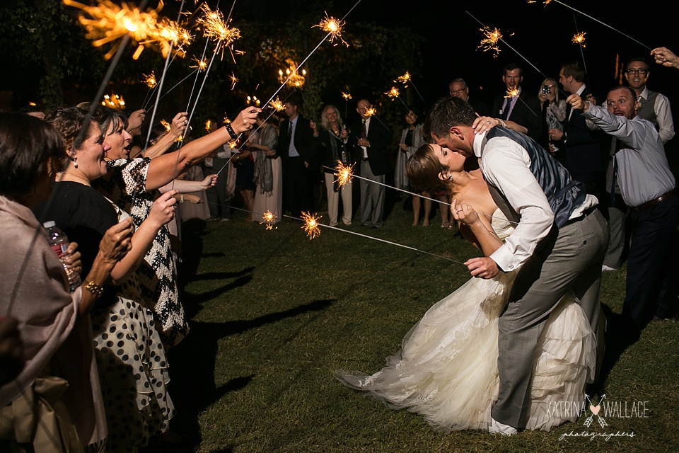 sparkler exit at Dancing Apache Lodge wedding