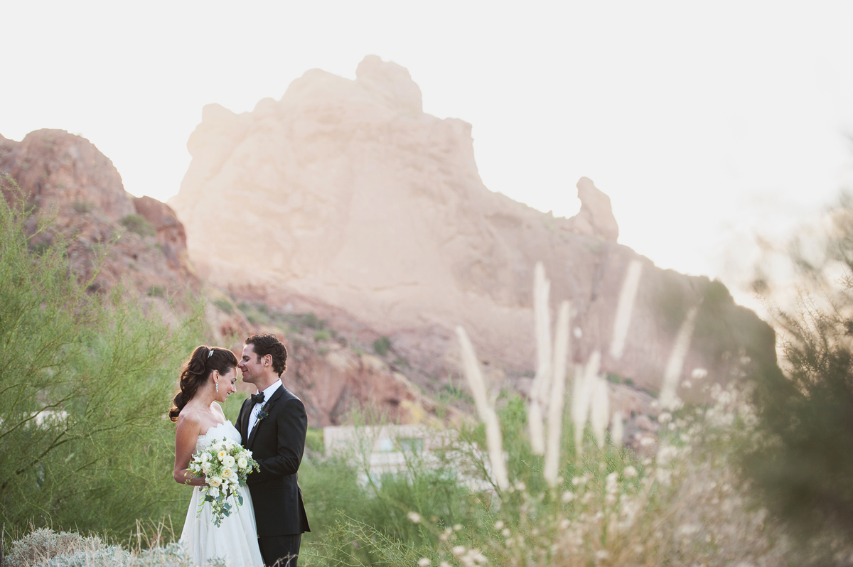 Sanctuary Resort wedding photo with Monk Mountain