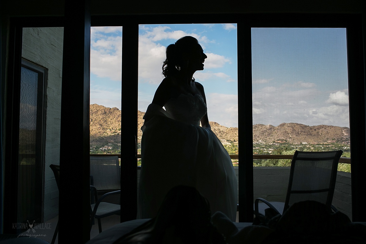 Silhouetted bride at Sanctuary Resort