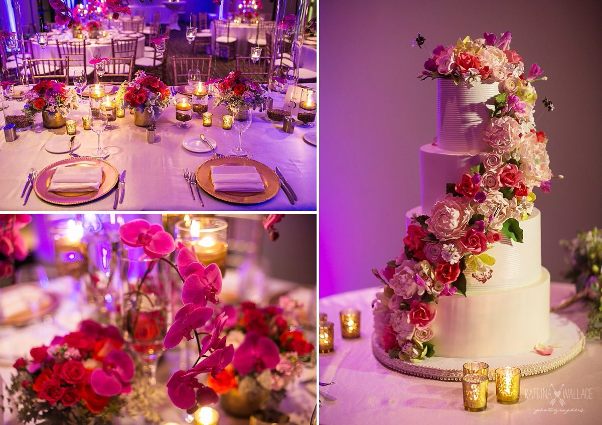 wedding cake and flowers at Sanctuary Resort