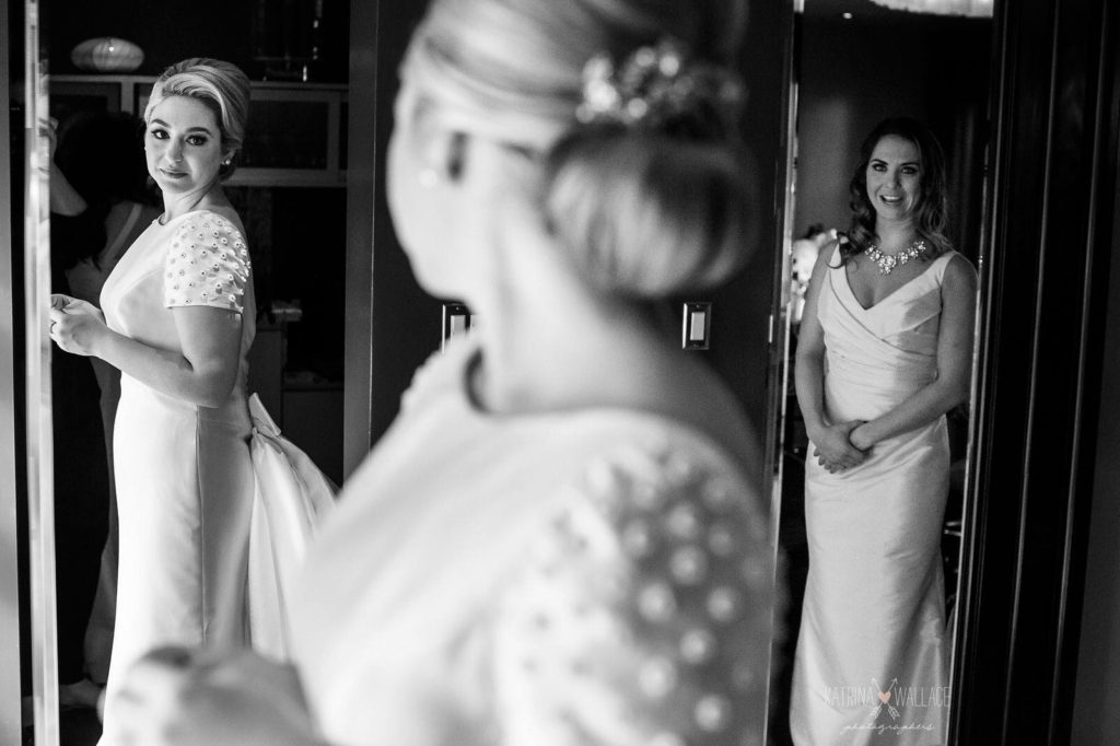 Sanctuary wedding bride and groom first meeting