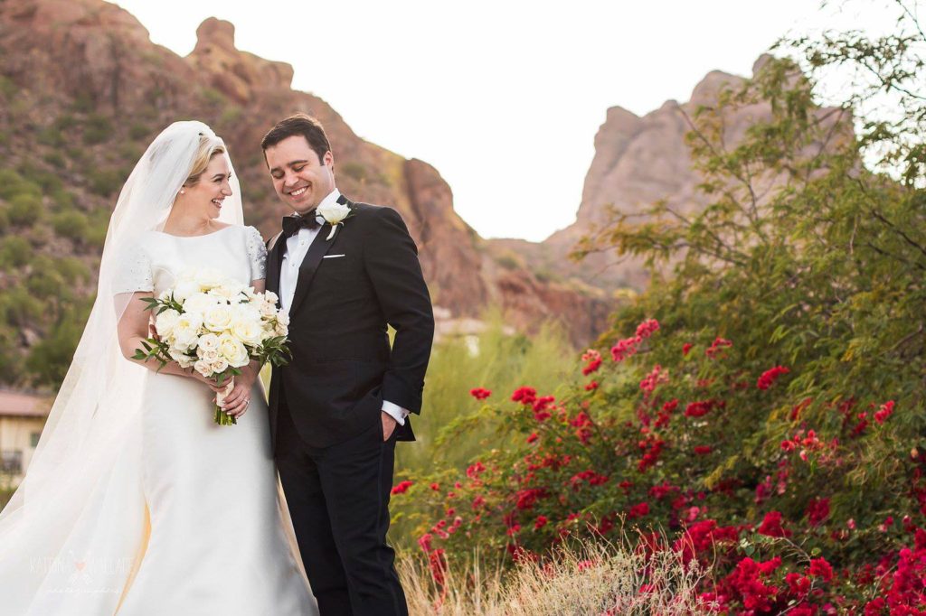 Sanctuary wedding bride and groom romantic portraits