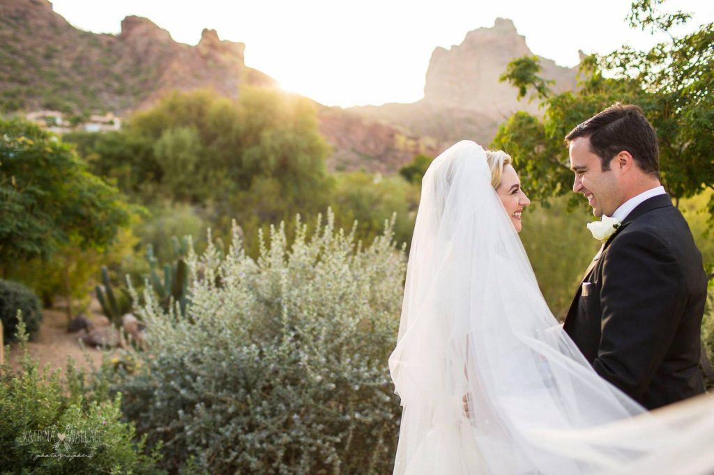 Sanctuary wedding bride and groom romantic portraits