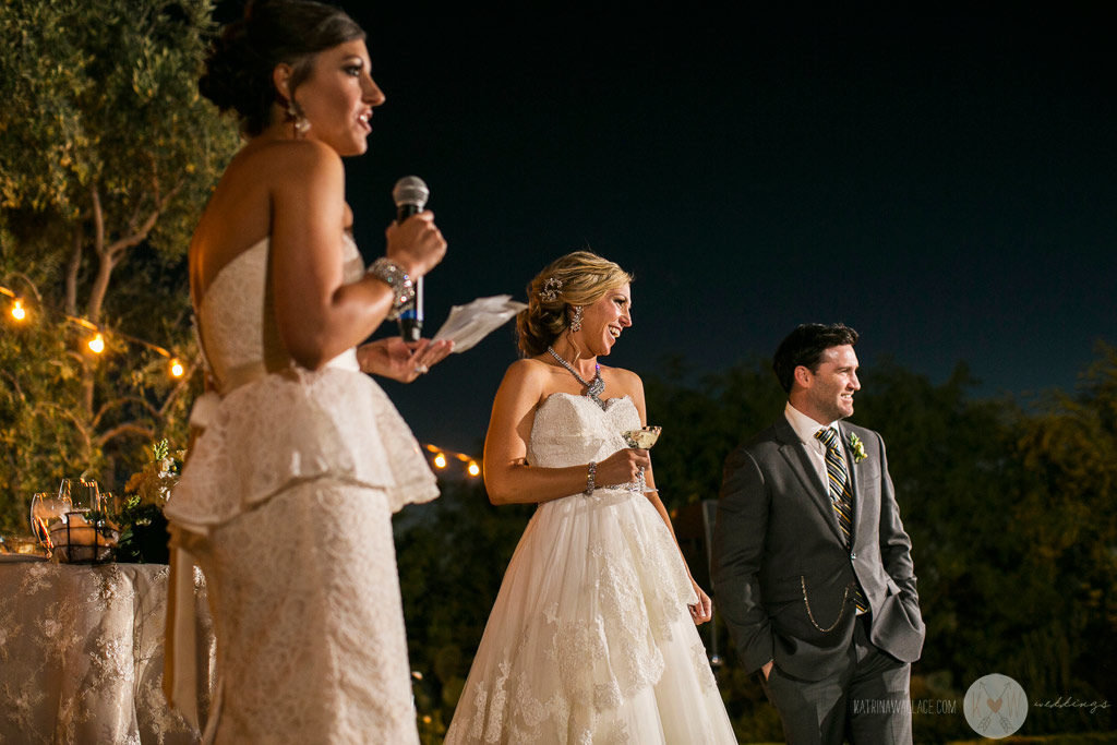 El Chorro wedding toast the maid of honor toasts the bride and the groom