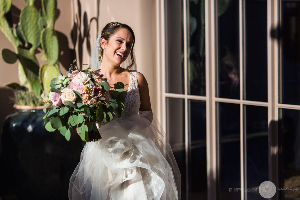 The bride gets ready for the ceremony