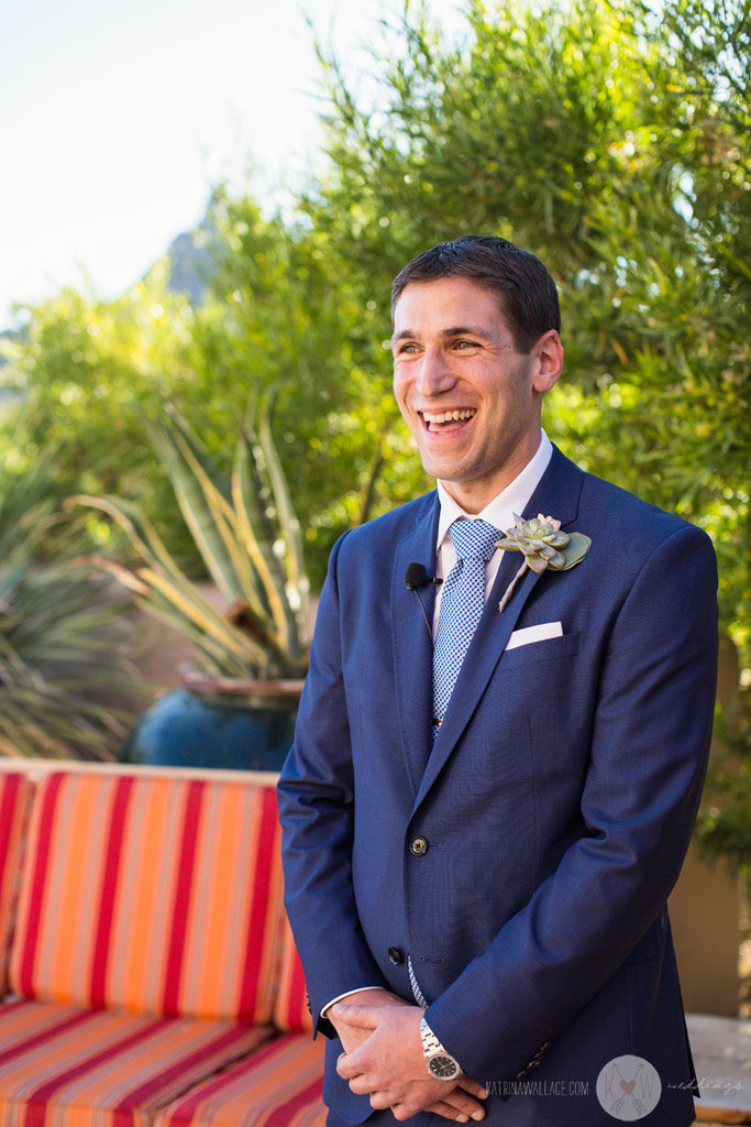 The groom gets ready for the ceremony