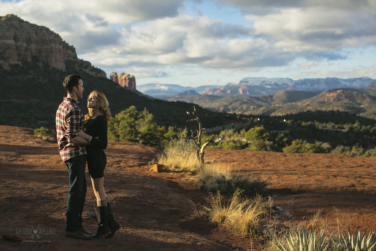 Sedona winter engagement session photography